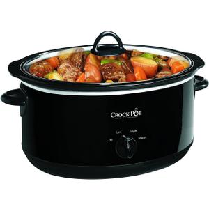 Crock-Pot 8-Quart Large Manual Slow Cooker with Auto Warm Setting, Serves 10, Dishwasher Safe, Black (8 Qt)