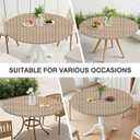 Weave Printed 42 Inch Round Fitted Cloth Tablecloth with Elastic Edged, Waterproof Oil Proof Wipeable Table Cover for Indoor Outdoor Patio Table, Fits Round Tables Up to 40" - 44" Diameter