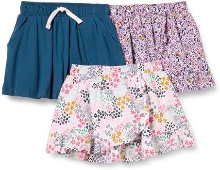 Amazon Essentials Girls and Toddlers' Knit Skorts with Elastic Waist and Built-in Breathable Shorts, Pack of 2, size  (X-Small Slim)