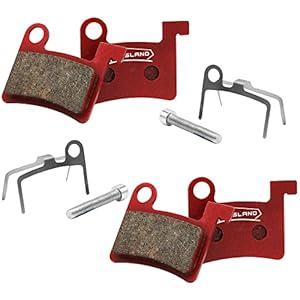 DYISLAND MT600 Electric Bike Disc Brake Pad Two Pairs, Suitable for DYISLAND LD-200PLUS LD4X-600 (red/ Semi-Metallic)