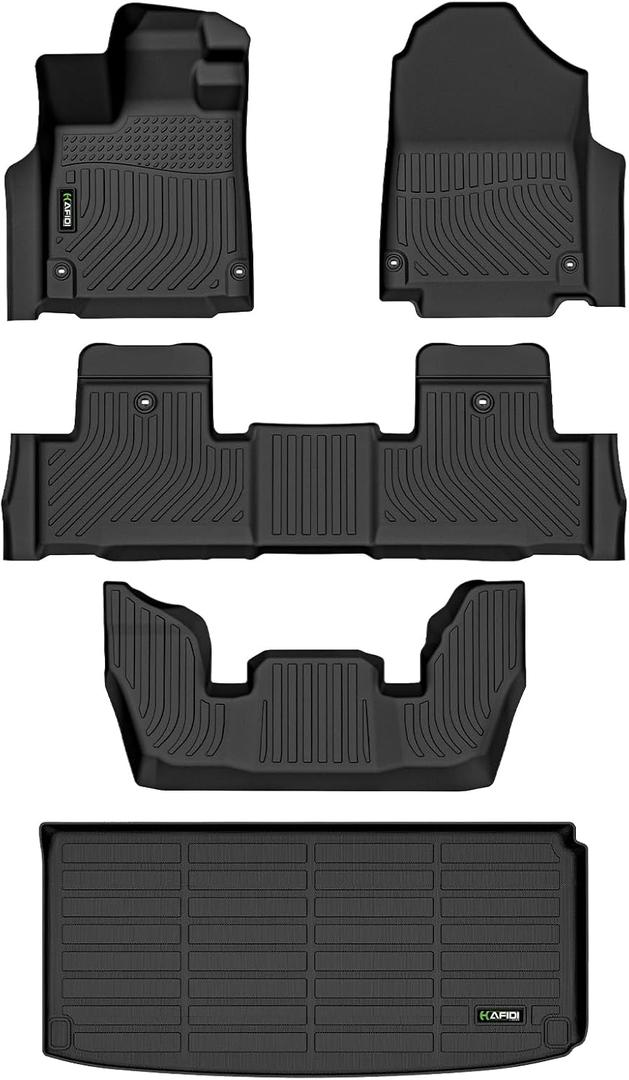 Floor Mats & Cargo Liner Set Fit for Acura MDX 2022-2025 All Weather Protection TPE Anti-Slip Automotive Full Set Floor Liners Custom Accessories - Black