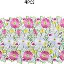 AMARED Spring Daisy Placemats Set of 4 Embroidered Flowery Applique Floral Cutwork Table Mats for Home Decoration (Round 14 Inch)