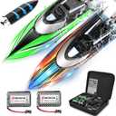 BEZGAR Remote Control Boat, 2 Pack 12 inch RC Boat with Case– Auto-Flip, 30 KPH Fast Speed, 8-Shaped Mode & LED Lights – Waterproof Racing Boats for Pools, Lakes, Oceans (Adults & Teens)