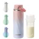 HEYTRIP Portable Breastmilk Cooler - 20oz Stainless Steel Milk Chiller Bottle for Travel & Work | Reusable Breastmilk Storage Container, 36+ Hour Cooling, TSA Approved | Rosy Azure