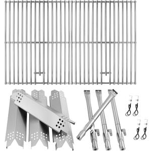 Grill Replacement Parts for Nexgrill 4-Burner 720-0830 720-0830H 720-0830A 720-0830HR 720-0830T, Cooking Grate, Heat Shield and Burner Kit for Nexgrill Replacement Parts 4-Burner 720-0830H