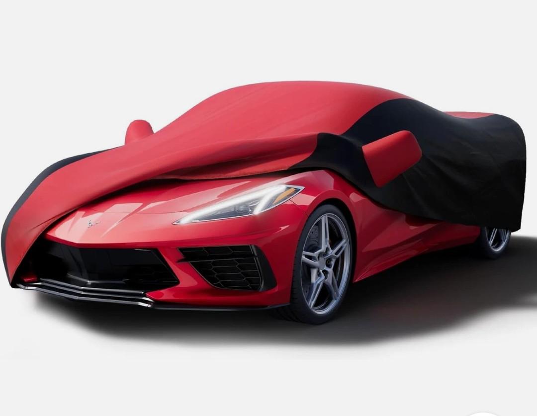 KAKIT Waterproof Car Cover Custom Fit for 2020-2022 C8 C8, Red Black