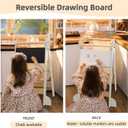 Foldable Toddler Standing Tower,2-Adjustable Height Kids Step Stool,Wooden Kitchen Helper with Whiteboard & Chalkboard,Anti-Tip Safety Rails Montessori Helper for Learning,Cooking, Ages 1-4 Years