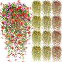Hoteam 12 Pack Artificial Hanging Flowers Plants for Outdoors 30 Inch UV Resistant Fake Plastic Faux Artificial Plants Bulk for Planter Porch Patio Yard Garden Wedding Wall Indoor