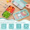8 Pack Stainless Steel Snack Containers -15oz Reusable Grab And Go 2 Compartment Lunch Container With Forks Leakproof Lids for Travel Outdoor Camping & Lunch Prep
