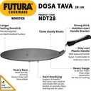 Hawkins Futura Non-stick Flat Dosa Tava Griddle, 11-inch,Black