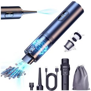ZWai Black Color Aluminium Handheld Car Vacuum Cleaner,18000Pa High Suction Cordless Vacuum Cleaner,4 in 1 Wireless Portable Vacuum for Car, Home, Office