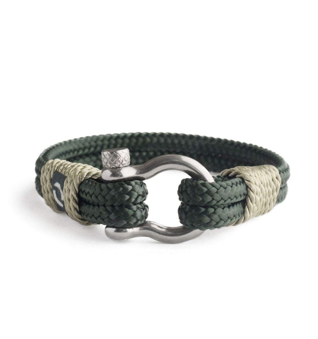 Mens Rope Bracelet - Stainless Steel Silver Shackle, Extremely Durable and Scratch Resistant Waterproof Paracord, Handmade, Nautical Wristband for Men