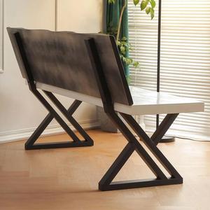 16 Inch Metal Bench Legs,Backrest Bracket Set of 2,Ideal for DIY Projects with Butcher Block Countertops and Wood Slab Benches Indoor/Outdoor (Black, 16" x 17.7")