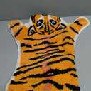 Tiger Bath Mat for Bathroom, Cute Orange Tiger Cartoon Non Slip Animal Shaped Absorbent Small Bathtub Rug Bathroom Decor Aesthetic Plush Shower Rugs 21.4inx32.2in