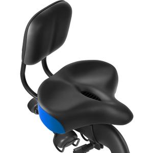 MOONCOOL Oversized Bike Seat with Adjustable Backrest, 12" 12" Wide Padded Saddle for Bicycles, Tricycles & Exercise Bikes, Memory Foam & Shock-Absorbing, Waterproof PU, Fits 7/8" Seat Posts