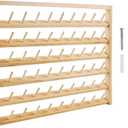 NW 54 Spools Wooden Thread Holder Sewing and Embroidery Thread Rack and Organizer Thread Rack for Sewing with Hanging Hooks for Wall