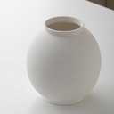Minimalist White Ceramic Farmhouse Vase, Rustic Design for Home and Living Room Decor, Table, Bathroom, Holiday & Weddings (Ball-White)