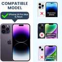 2 x Goton Only for iPhone 14 Pro Max Case with Screen Protector - Slide Camera Cover with Ring Stand, Heavy Duty Military Grade Shockproof Rugged Accessories for iPhone 14Promax Dark Purple