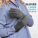 5 x OZERO Winter Gloves Men Women: Touchscreen Thermal Polar Fleece Warm Glove for Running Driving Bike Cycling Black/Blue/Gray (Small, Gray(touching Fingertips))