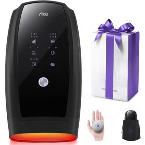 RIKE Hand Massager, 6 Modes 6 Intensities Hand Massager with Heat and Compression Arthritis and Carpal Tunnel, Christmas Gifts for Women, White Elephant Gifts for Adults (Black)