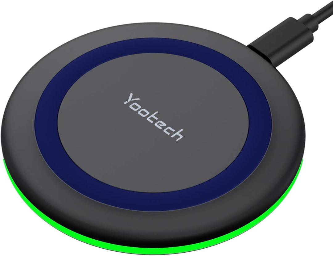 Yootech Wireless Charger,10W Max Fast Wireless Charging Pad Compatible with iPhone 17/17 Pro/17 Pro Max/Air/16/15/14/13/SE 2022/12/11,Samsung Galaxy S25/S24/S23,for AirPods Pro 3(No AC Adapter)