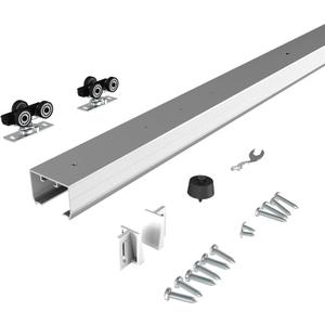 JUBEST 4FT Commercial Grade Pocket Door Hardware and Track Set, Sliding Door Hardware 44.69", Durable and Smoothly, Easy to Install