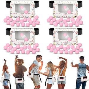 4 Sets Pink Baby in Bloom Baby Shower Swing Shaking Balls Activity Set for Adult Novelty Twerk Includes 40 Balls, Ribbon & Cardboard Boxes Bridal Shower for Outdoors Indoors