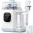 Baby Bottle Washer,Upgraded 3-Layer Cleaning,Sterilizer&Dryer,8 Bottles