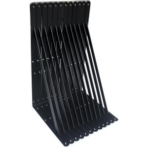 12 Pack L20 x H 12" Black Heavy Duty Shelf Brackets with Screws Metal Shelf Brackets Shelf Support Angle Brackets for Shelves L Brackets Heavy Duty Floating Shelf