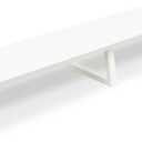 TEAMIX White Dual Monitor Riser for 2 Monitors-42inch, Wood Desktop Dual Stand with Metal Legs, Long Screen/PC/Laptop Storage,Computer Shelf TV Holder Home Office