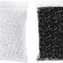 Fuse Beads, 2500 Black and 2500 White Melty Beads, Compatible with Perler and Hama, 2 Pack