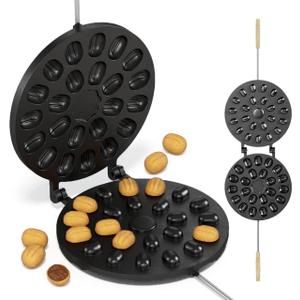 Heavy Oreshki Mold Oven Cookies Maker Oreshnitsa  23 Nuts Oreshki - Cookie Mold Oreshek Cake Nut Cookie Shaped Molds (17.7x9.5x2) (Black)