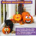 JOYIN 16 Packs Halloween Pumpkin Decorating Stickers, Foam Craft Kit, Halloween Party Favors for Kids, Party Supplies Arts Activities, Funny Jack O Lantern Stickers School Games Gifts