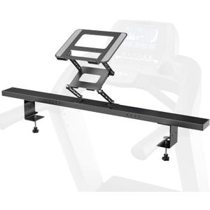 Universal Treadmill Desk Attachment - Adjustable Height & Width Aluminum Treadmill Laptop Holder, Laptop Stand for Walking Workstations (Black)