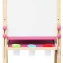 Art Easel for Kids, Adjustable Double Sided Whiteboard & Chalkboard, Painting Kid Easel for Toddlers 2-8, Ideal Gift-Pink