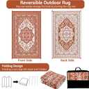 GarveeHome Outdoor Rugs 8x10 Waterproof Reversible Outdoor Plastic Straw Rug Vintage Retro Patio Rug Indoor Outdoor Carpet RV Mat Outside for Patio Camp Balcony Deck Picnic, Vintage Orange Terracotta