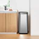 EKO EcoSmart Tall and Large Kitchen Trash Can, 80L/21.1G High Capacity, Touchless Soft Square Motion Sensor Garbage Can, Brushed Stainless Steel