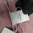 Avanova Women Tie Front Tank Tops Striped Peplum Blouse Red Small