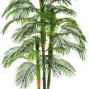 OXLLXO 6ft Artificial Golden Cane Palm Tree(72in) with 3 Trunks Faux Tree and Plastic Nursery Pot, Fake Plant for Office House Farmhouse Living Room Home Decor (Indoor/Outdoor)