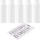 3.4oz Travel Bottles for Toiletries TSA Approved Leakproof Squeeze Plastic Empty Travel Size Bottles Refillable Liquid Containers with Labels (5 Pack)