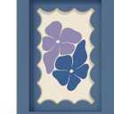 4x6 Picture Frame with Real Glass, Wooden cute 4 x 6 Photo Frame with Wavy Mat for Tabletop and Wall Hanging, Blue, 1 Pack