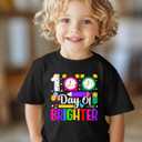 100 Days of School Shirt Kids  Boys Girls Toddler Happy 100th Day of School T-Shirt, Kindergarten 100 Day,3T-7T (Black)