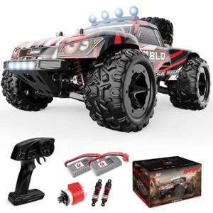 Remote Control Car,1/18 Scale RC Cars for Adults & Kids - IPX4 Waterproof 40KM/H 4X4 Off Road Truck, 2.4GHz Remote Control, 4WD All Terrain Vehicle with 2 Batteries (Red)