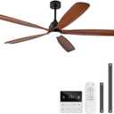 Ceiling Fans with Lights, 72 Inch Outdoor Ceiling Fan with Remote, 5 Wood Blades, Dimmable, Wall Switch, Memory Function, Large Ceiling Fan with Light for Patio Farmhouse (Black Walnut)
