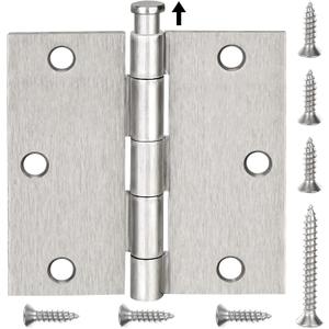 TICONN 48-Pack 3.5 Inch Door Hinges with Square Corner, 3-1/2 x 3-1/2 Inch Iron Bifold Residential Doors Hardware (Square Corner, Satin Nickel, 48 Pack)
