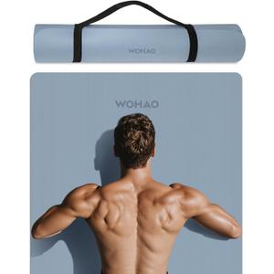 Extra Wide & Thick 8mm Yoga Mat, 72"x31.5" Large Non Slip Exercise Mat, Premium POE Material for Superior Cushioning & Stability, with Strap for Home Gym, Pilates