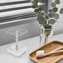 Toothbrush Holder Stainless Steel Bathroom Toothbrush Storage Organizer Toothpaste Holder Stand Rack for Bathroom Vanity, Countertops (Silver)