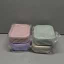 Layhit 4 Pcs Silicone Bento Box Reusable Silicone Bento Lunch Container for Adults Microwave Dishwasher Freezer Safe (3 Compartments,Desaturated Colors)