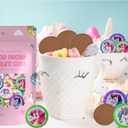 Fruidles Rainbow Unicorn Chocolate Coins With Stickers, Milk Chocolate Coins in Foil, Chocolates Kosher Certified (50 Pack) (EXP 06/08/27)