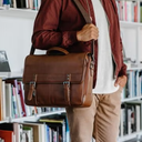 Samsonite Colombian Leather Flap-Over Messenger Bag, Brown, One Size